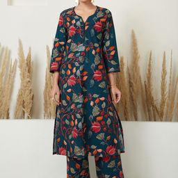 Lookmark Women Floral Printed Regular Kurta with Palazzos-picture-6