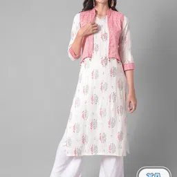 Dollar Missy Floral Printed Regular Kurta With Palazzos & Jacket image 1