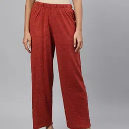 AURELIA Women Orange Solid Acrylic Ethnic Palazzo-image-54