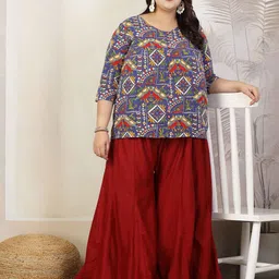 CLORA CREATION PLUS Women Flared Ethnic Palazzos image 3