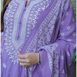 celtic fab Women Cotton Blend Kurta Pant Dupatta Set image 4