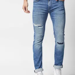 Pepe Jeans Men Blue Slim Fit Slash Knee Heavy Fade Stretchable Jeans-picture-22
