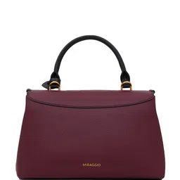 MIRAGGIO Edna Wine Satchel Handbag with Detachable & Adjustable Strap image 4