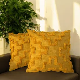 LUSHLYF Yellow Quirky Square Cushion Covers image 4