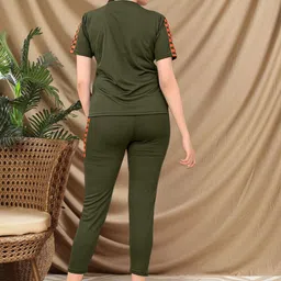 Moda Rapido Printed Round Neck T-Shirt With Trousers Co-Ords Set image 2