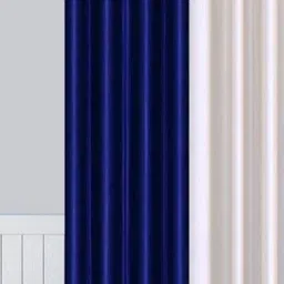 BELLA TRUE White & Blue 4 Pieces Long Door Curtains image 2