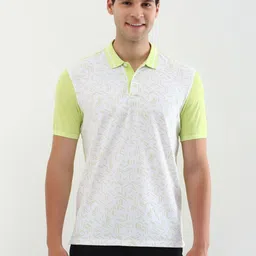 Allen Solly Men Geometric Printed Polo Collar Cotton T-shirt-picture-20