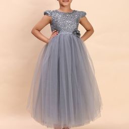 Toy Balloon kids Girls Embellished Net Fit & Flare Maxi Dress-picture-30