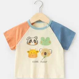LULU & SKY Girls Printed Pure Cotton Boxy T-shirt-image-88
