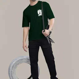 Kushi Flyer Men Typography Printed Round Neck Relaxed Fit T-shirt image 3