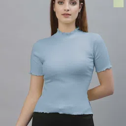 Friskers Pack Of 2 High Neck Cotton Fitted Top-image-83
