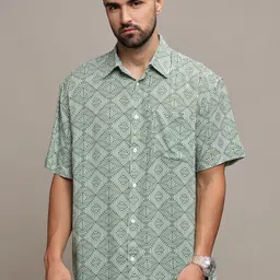 The Roadster Lifestyle Co. Men Premium Cutaway Collar Abstract Printed Cotton Casual Shirt-image-71