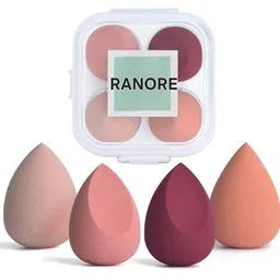 RANORE Set Of 4 Makeup Beauty Blender Sponge with Case -Orange-Colored-Maroon-Mauve-Beige-picture-41