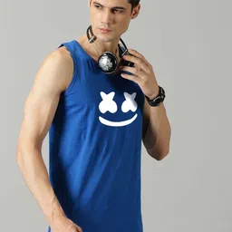 Organic Chics Pack Of 2 Printed Cotton Tank VestsMaroonAvenger-RoyalMarshmellow_S image 5