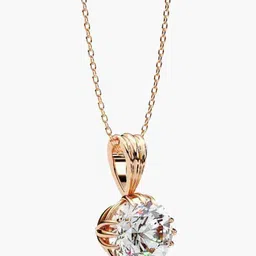 VALANOVA BIS Hallmarked 14K Rose Gold Diamond Studded Pendant 1.06g image 2