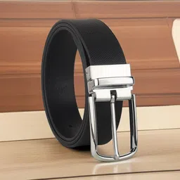 The Roadster Lifestyle Co Men Textured Leather Belt With Push Pin Closure-image-93