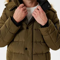 Koton Men Hooded Solid Casual Parka Jacket image 4