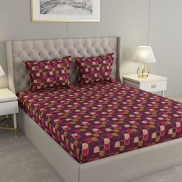 Raymond Home Lush Petal Purple Printed Microfiber 110 TC Queen Bedsheet Set 2.25 m x 2.2 m-picture-37