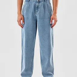 Snitch Light Blue Men Relaxed Fit Mid-Rise Light Fade Cotton Stretchable Jeans-picture-12