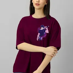 kintu parantu Women Printed Pockets T-shirt-image-91