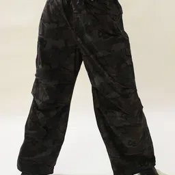 PUNK Women Camouflage Printed Loose Fit Cargos Trousers-image-32