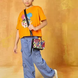 SHORGUL Girls Graphic Printed Pure Cotton T-shirt With Trousers-picture-58