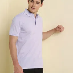 Allen Solly Men Solid Polo Collar Cotton Slim Fit T-shirt image 1