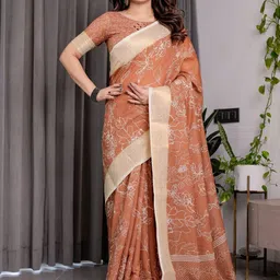 MAHARANI COUTURE Floral Pure Cotton Banarasi Saree-picture-36