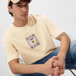 The Souled Store Men Graphic Printed Round Neck Cotton Oversized T-shirt-image-82