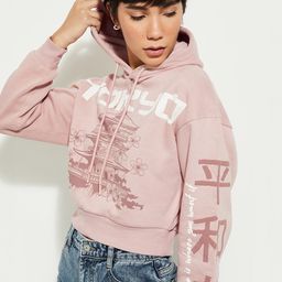 max Women Cotton Typography Printed Hooded Pullover Crop Sweatshirt-picture-32