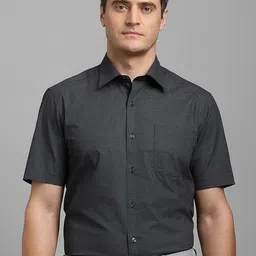 Louis Philippe Men Classic Regular Fit Spread Collar Abstract Printed Cotton Formal Shirt-picture-37