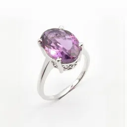 GenZcomplex Silver-Plated Brass Amethyst Finger Ring-picture-38