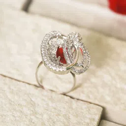 Manuvi Jewels Women Adjustable With American Diamond Ring-picture-19