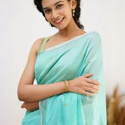 Demure Clothing Co Woven Design Linen Blend Handloom Saree image 2