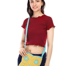 ITIHASIKALA Floral Crossbody Crochet Sling Bag-picture-39