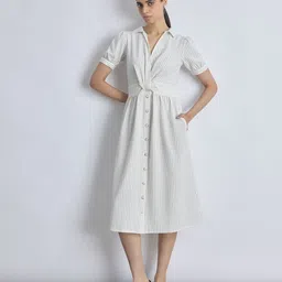 The Label Life Women Striped Twist Detail Fit & Flare Midi Dress-picture-15