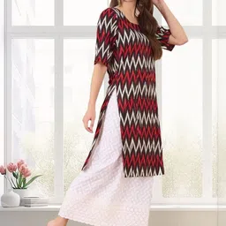 SZN Women Ethnic Motifs Crepe Straight Kurtas-picture-15
