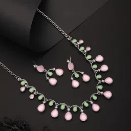 Jazz and Sizzle Silver-Plated American Diamond-Studded Jewellery Set-picture-43
