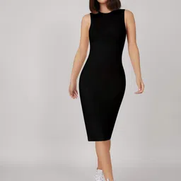 BAESD Women Solid Sleeveless Bodycon Midi Dress-picture-23