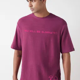 Bewakoof AIR Men Squid Game Graphic Printed Round Neck Pure Cotton Oversized T-shirt image 4