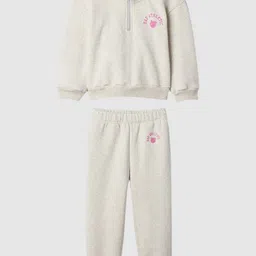 GAP Infant Girls Heathered Printed Sweatshirt & Joggers Clothing Set-picture-27