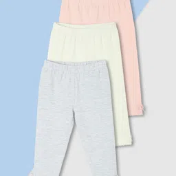 max Pack Of 3 Girls Solid Mid-Rise Ankle-Length Leggings-picture-34