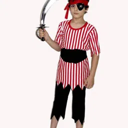 Kaku Fancy dresses Boys Striped Halloween Cosplay Sea Pirates Costume T-Shirt & Trouser-picture-25