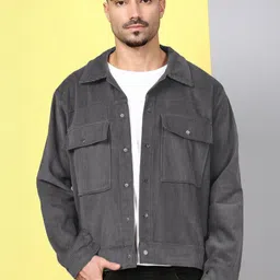 Kaali Peeli Men Corduroy Crop Tailored Jacket with Embroidered-image-3