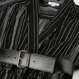 Calvin Klein Jeans Striped Belted A-Line Dress image 2