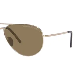 PORSCHE DESIGN Men Green Lens & Gold-Toned Aviator Sunglasses with image 4