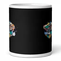 Mr UVD White & Black Graphic Printed Ceramic Glossy Mug 350 ml image 3