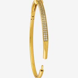 Kushal's Fashion Jewellery Gold-Plated & White Copper Zircon Bangle image 3