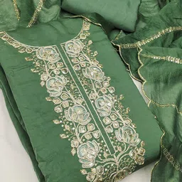 Peachmode Embroidered Unstitched Dress Material image 2