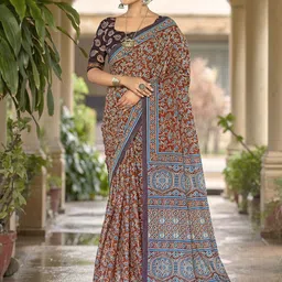 all about you Ethnic Motifs Printed Saree With Blouse Piece-picture-36